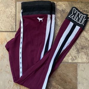 PINK Victorias secret striped purple leggings